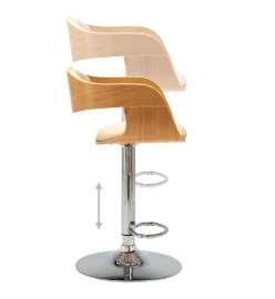 Tabouret de bar Crème Bois courbé et similicuir