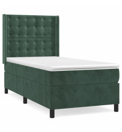 Sommier à lattes de lit et matelas Vert foncé 80x200 cm Velours