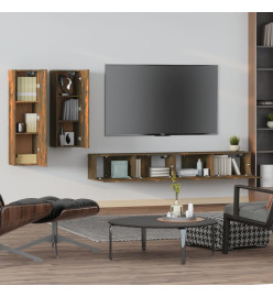 Ensemble de meubles TV 4 pcs Chêne fumé Bois d'ingénierie