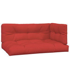 Coussins de palette 3 pcs rouge tissu