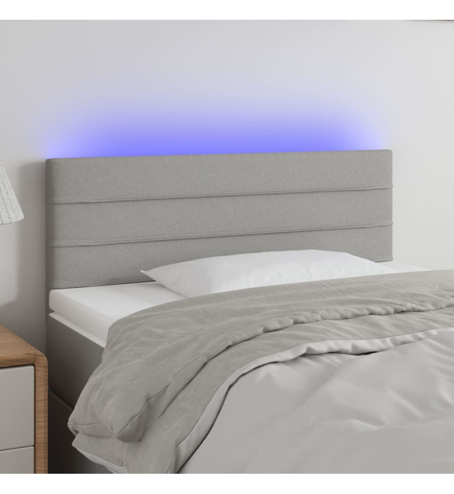 Tête de lit à LED Gris clair 90x5x78/88 cm Tissu Tête de lit à LED Gris clair 90x5x78/88 cm Tissu