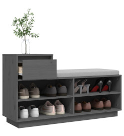 Armoire à chaussures Gris 110x34x61 cm Bois de pin massif