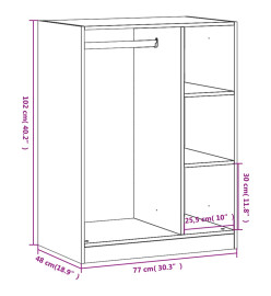 Garde-robe blanc 77x48x102 cm bois d'ingénierie