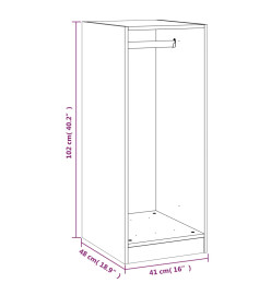 Garde-robe chêne fumé 48x41x102 cm bois d'ingénierie