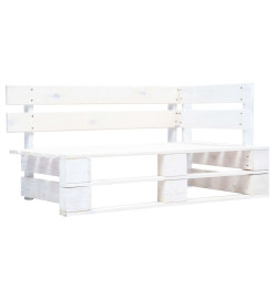Salon de jardin palette 6 pcs et coussins Pin imprégné de blanc