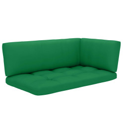 Salon de jardin palette 6 pcs et coussins Pin imprégné de blanc