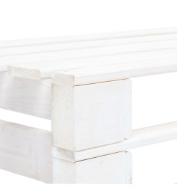 Canapé central palette de jardin Blanc Bois de pin imprégné