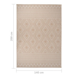 Tapis à tissage plat d'extérieur 140x200 cm Rayures brunes