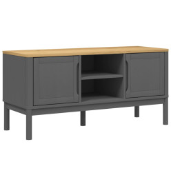 Meuble TV FLORO gris 114x43x55 cm bois massif de pin