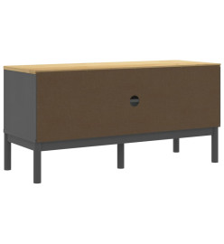 Meuble TV FLORO gris 114x43x55 cm bois massif de pin