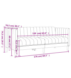 Ensemble de canapés 3 pcs bleu tissu