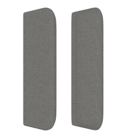 Tête de lit avec oreilles Gris foncé 183x16x78/88 cm Tissu