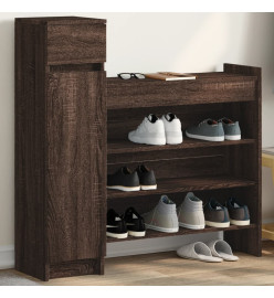 Armoire à chaussures chêne marron bois d’ingénierie