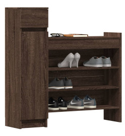 Armoire à chaussures chêne marron bois d’ingénierie