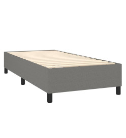 Lit à sommier tapissier et matelas Gris foncé 90x190 cm Tissu