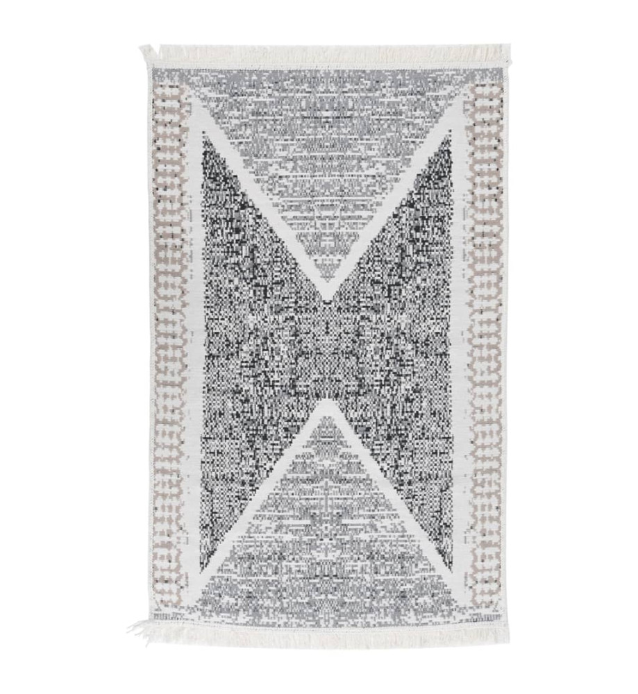 Tapis Noir et gris 160x230 cm Coton