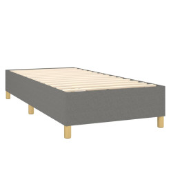 Sommier tapissier avec matelas et LED Gris foncé 90x200cm Tissu