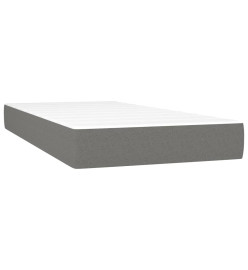 Sommier tapissier avec matelas et LED Gris foncé 90x200cm Tissu