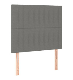 Sommier tapissier avec matelas et LED Gris foncé 90x200cm Tissu