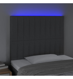 Tête de lit à LED Gris foncé 90x5x118/128 cm Tissu