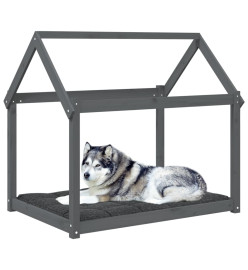 Lit pour chien Gris 111x80x100 cm Bois de pin solide