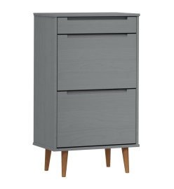 Armoire à chaussures MOLDE Gris 59,5x35x103 cm Bois de pin