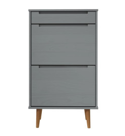 Armoire à chaussures MOLDE Gris 59,5x35x103 cm Bois de pin