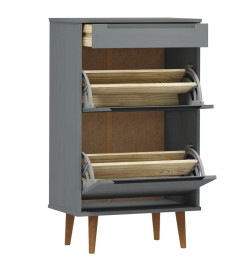 Armoire à chaussures MOLDE Gris 59,5x35x103 cm Bois de pin