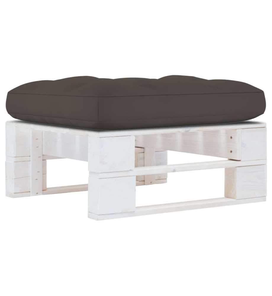 Pouf palette de jardin Bois de pin imprégné de blanc Pouf palette de jardin Bois de pin imprégné de blanc