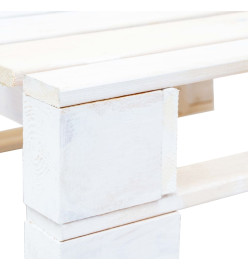 Pouf palette de jardin Bois de pin imprégné de blanc