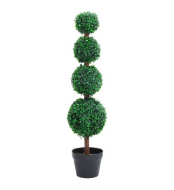 Plante de buis artificiel avec pot Forme de boule Vert 90 cm