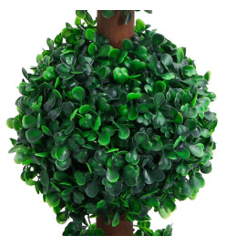 Plante de buis artificiel avec pot Forme de boule Vert 90 cm