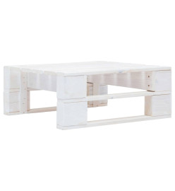 Salon de jardin palette 6 pcs et coussins pin imprégné de blanc