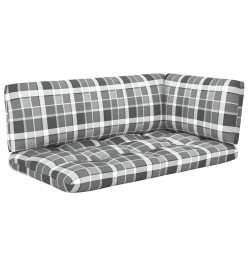 Salon de jardin palette 6 pcs et coussins pin imprégné de blanc