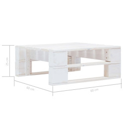Salon de jardin palette 6 pcs et coussins pin imprégné de blanc