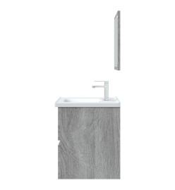 Ensemble de meubles de salle de bain 2 pcs Sonoma gris