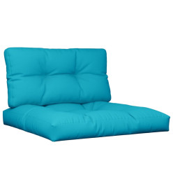 Coussins de palette 2 pcs turquoise tissu