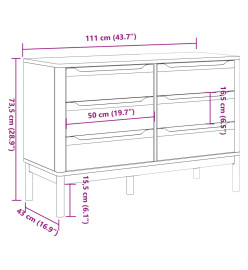 Commode FLORO blanc bois de pin massif
