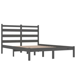 Cadre de lit Gris Bois de pin massif 160x200 cm