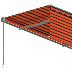 Auvent automatique rétractable avec store 6x3m Orange et marron