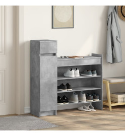 Armoire à chaussures gris béton bois d'ingénierie