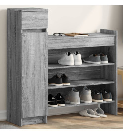 Armoire à chaussures sonoma gris bois d'ingénierie