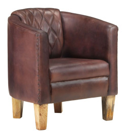 Fauteuil Marron Cuir véritable