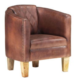 Fauteuil Marron Cuir véritable