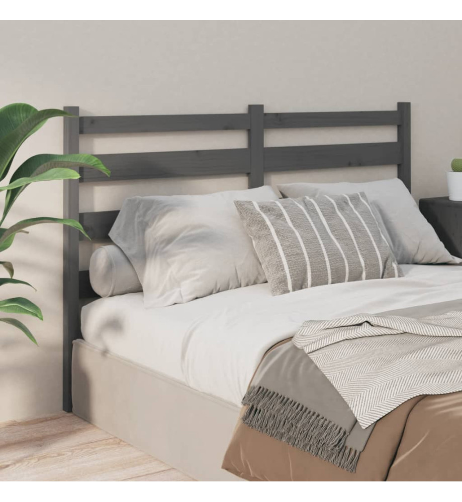 Tête de lit Gris 166x4x100 cm Bois massif de pin Tête de lit Gris 166x4x100 cm Bois massif de pin