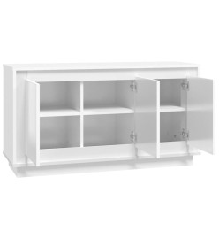 Buffet blanc brillant 102x35x55 cm bois d'ingénierie