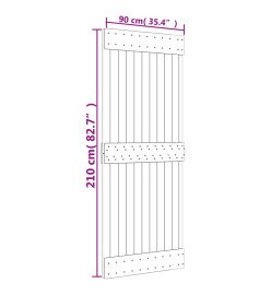 Porte coulissante et kit de quincaillerie 90x210 cm pin massif