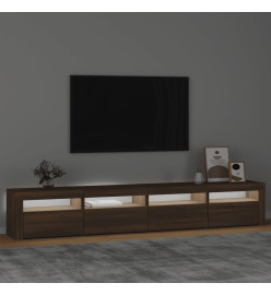 Meuble TV avec lumières LED Chêne marron 240x35x40 cm