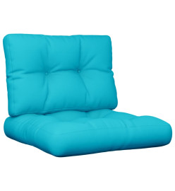 Coussins de palette 2 pcs turquoise tissu