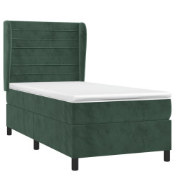 Sommier à lattes de lit et matelas Vert foncé 80x200 cm Velours